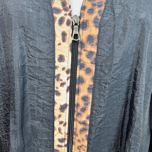 📌Jean Marc Philippe Marvelous Plus Size Two Way Zipper Animal Print Jacket - Picture 4 of 16